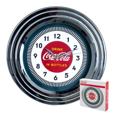 Coca-Cola Clock W/Chrome Finish - 1930s Style - 11.75 Inches